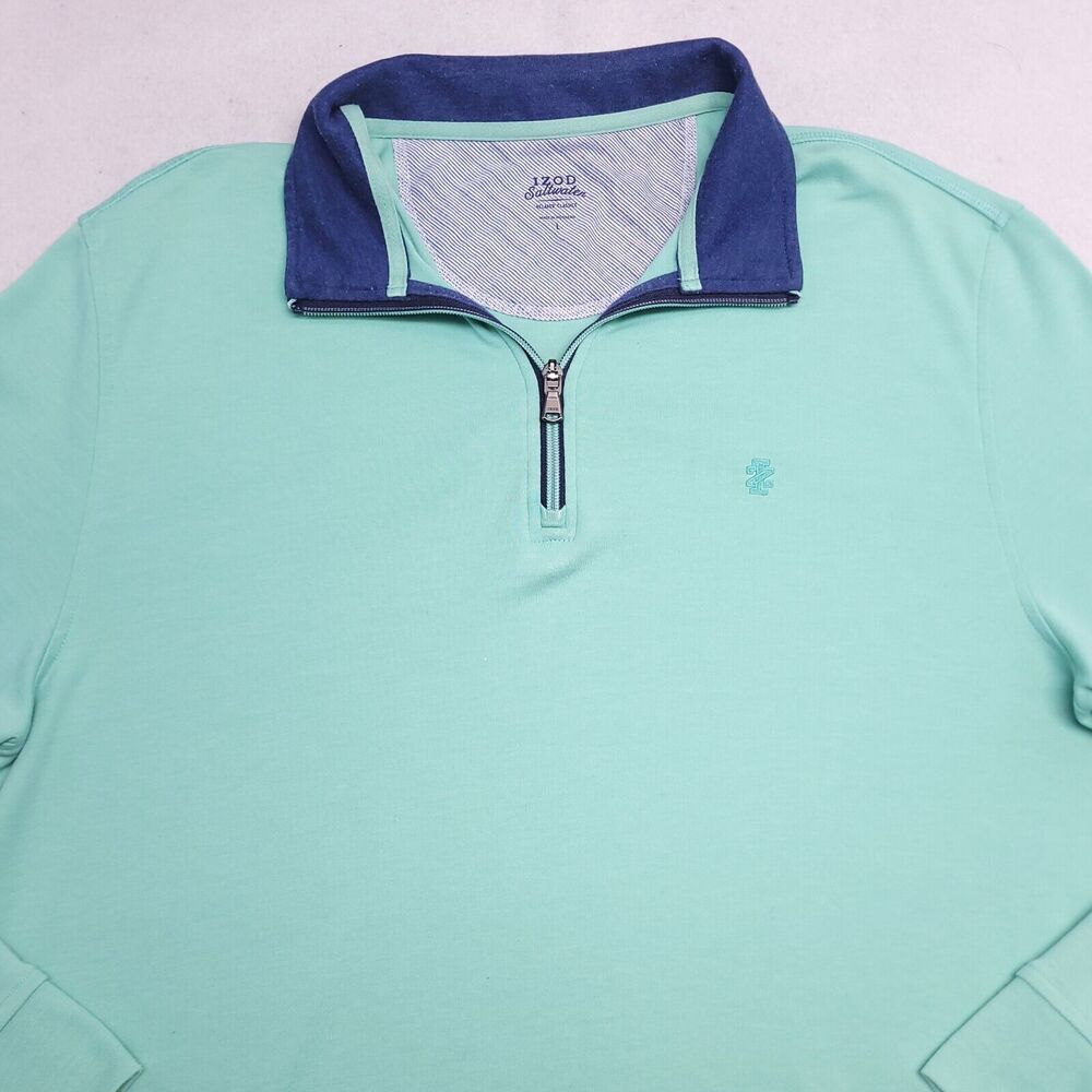 IZOD Casual Pullover Long Sleeve Jacket Mens Size Large L Green
